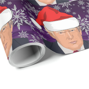 DONALD TRUMP SANTA HAT CHRISTMAS Wrapping Paper