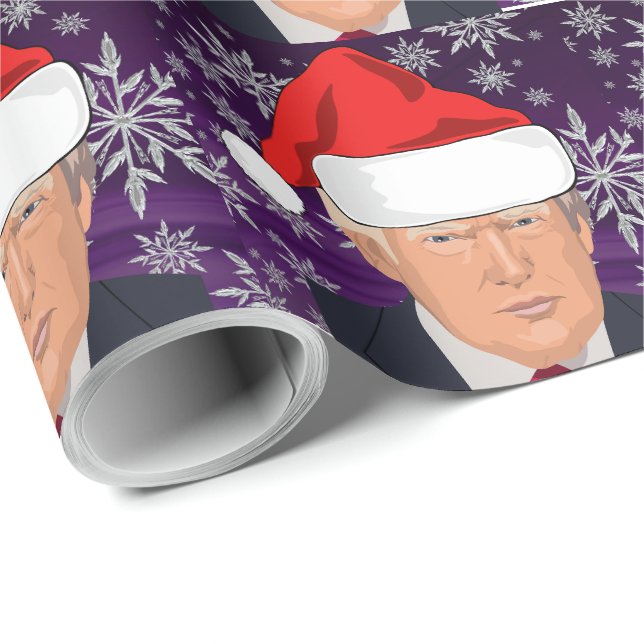 DONALD TRUMP SANTA HAT CHRISTMAS Wrapping Paper (Roll Corner)