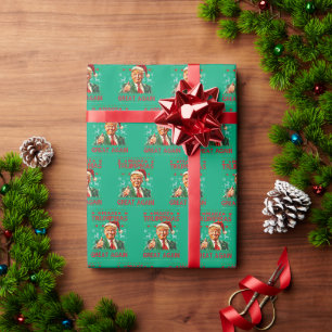 Donald Trump Santa hat Make Christmas Great Again Wrapping Paper