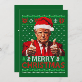 Donald Trump Santa Hat Merry Christmas Ugly Gift Holiday Card