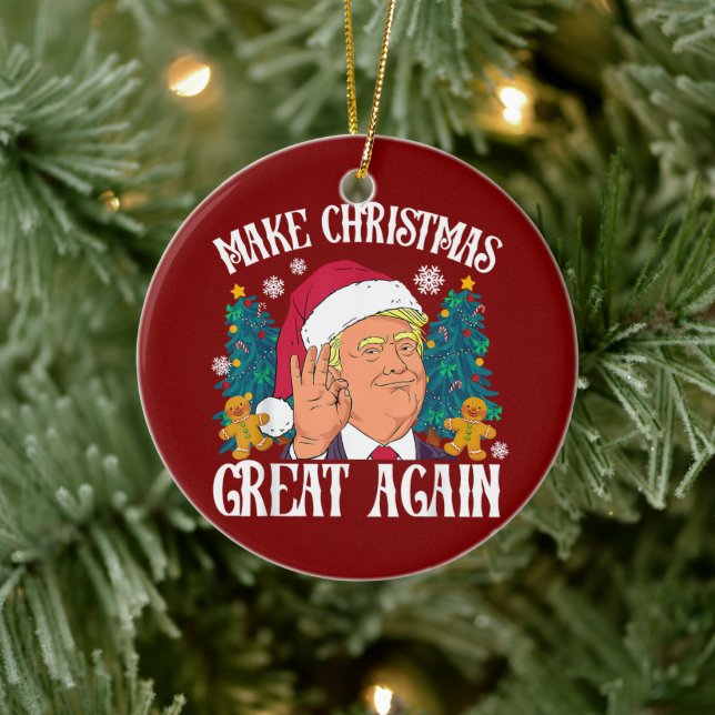 Donald Trump Santa | Make Christmas Great Again  Ceramic Ornament (Tree)