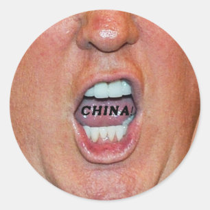 Donald Trump Screaming "China" Classic Round Sticker