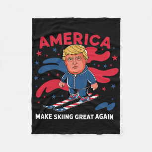 Donald Trump Skiing America - Make Skiing Great Ag Fleece Blanket