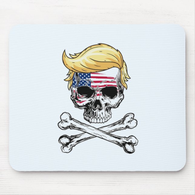 Donald Trump Skull and Crossbones Mouse Pad (Front)