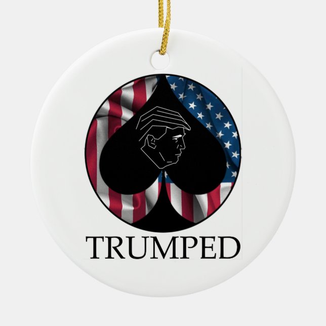 Donald Trump Spade Trumped Ceramic Ornament (Front)