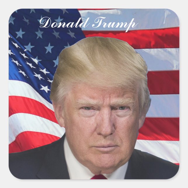 DONALD TRUMP SQUARE STICKER (Front)