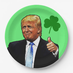 DONALD TRUMP ST. PATRICK'S DAY PARTY PAPER PLATES