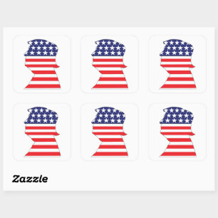 Donald Trump stars and stripes Square Sticker