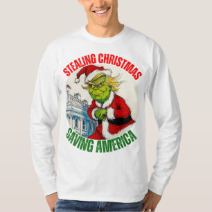 DONALD TRUMP - STEALING CHRISTMAS, SAVING AMERICA T-Shirt