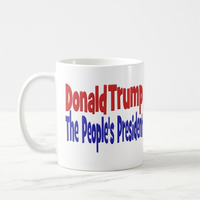 Donald Trump the Peoples President red blue Coffee Mug (Left)