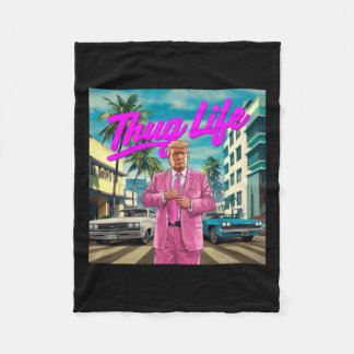 Donald Trump Thug Life Fleece Blanket
