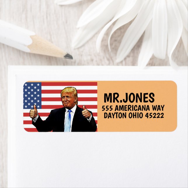 DONALD TRUMP THUMBS UP Return Address Label (Insitu)