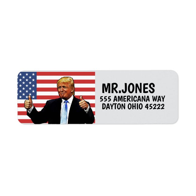 DONALD TRUMP THUMBS UP Return Address Labels (Front)