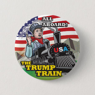 Donald TRUMP TRAIN Political American Movement USA 6 Cm Round Badge