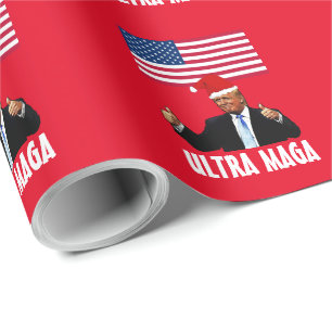 DONALD TRUMP ULTRA MAGA CHRISTMAS WRAPPING PAPER