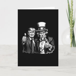 Donald Trump Uncle Sam Selfie Thumbs Up Funny Mens Card