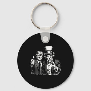 Donald Trump Uncle Sam Selfie Thumbs Up Funny Mens Key Ring