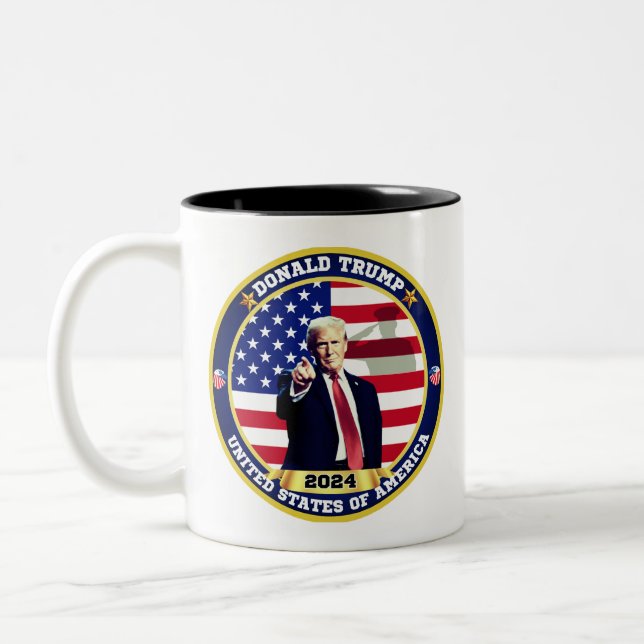 Donald Trump United States of America Two-Tone Coffee Mug (Left)