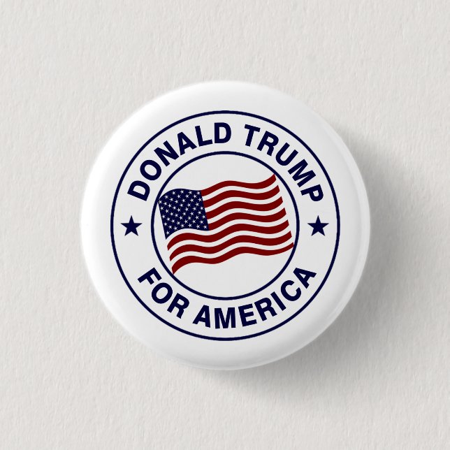 Donald Trump US Flag 3 Cm Round Badge (Front)