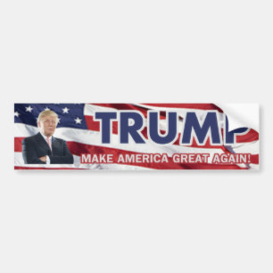 Donald Trump US Flag Bumper Sticker