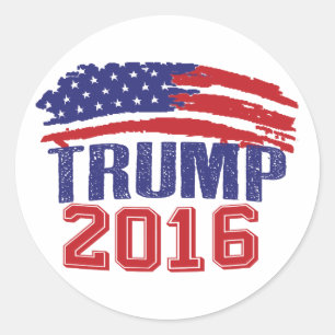 Donald Trump US Flag Classic Round Sticker
