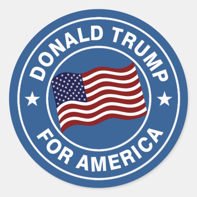 Donald Trump US Flag Classic Round Sticker (Front)