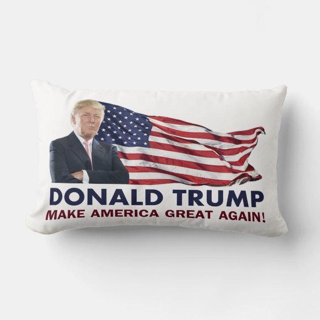 Donald Trump US Flag Lumbar Cushion (Front)