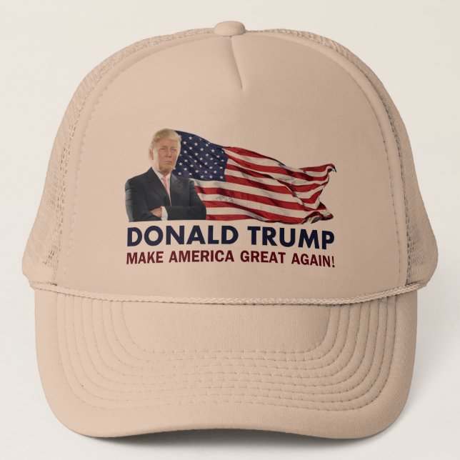 Donald Trump US Flag Trucker Hat (Front)