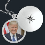 Donald Trump US President White House MAGA 2024  Locket Necklace<br><div class="desc">Donald J. Trump the 45th President of the United States. Donald John Trump was born in Queens, New York, on June 14, 1946. His father, Fred Trump was a successful real estate developer. Trump was educated at the New York Military Academy and the Wharton School of Finance and Commerce at...</div>