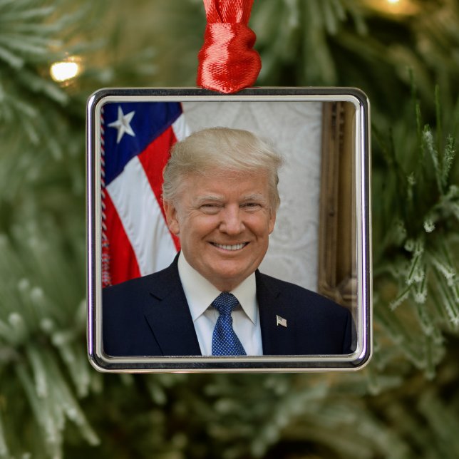 Donald Trump US President White House MAGA 2024  Metal Ornament (Tree)
