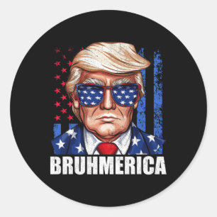 Donald Trump Usa American Flag Funny Distressed Classic Round Sticker