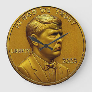 donald trump USA Coin 1 Cent America United States Large Clock