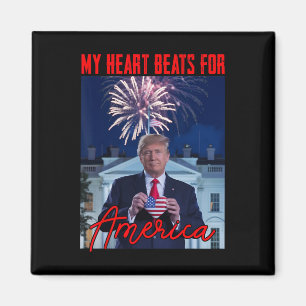 Donald Trump Valentine My Heart Beats For America Magnet