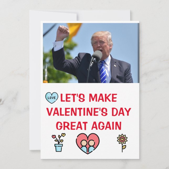 donald trump valentines day  FUNNY Holiday Card (Front)