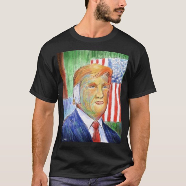 Donald Trump Van Gogh Basic Dark T-shirt (Front)