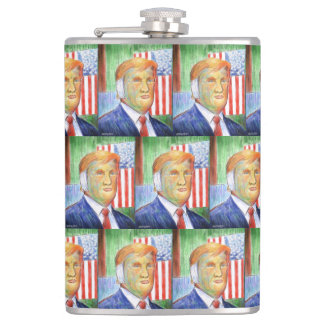 Donald Trump Van Gogh Vinyl Wrapped Flask