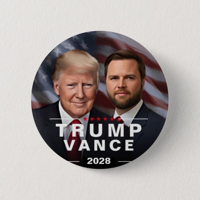 Donald Trump vance 2028election  6 Cm Round Badge (Front)
