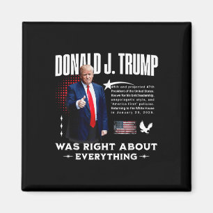 Donald Trump Was Right About Everything - Trump 20 Magnet