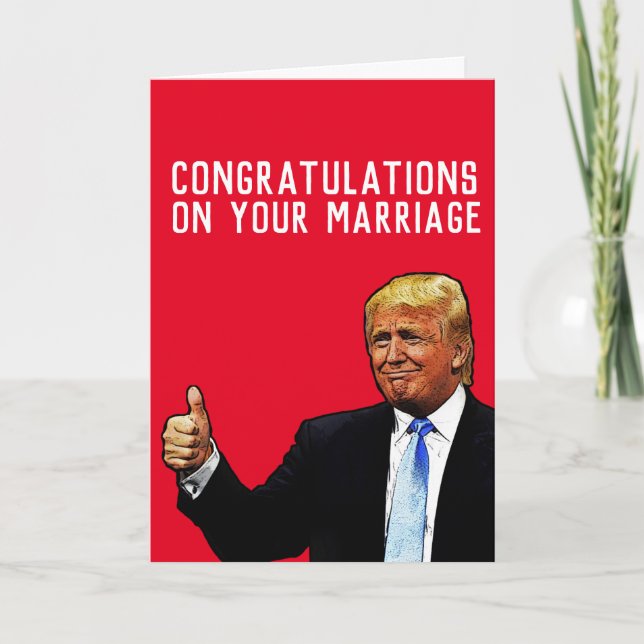 DONALD TRUMP WEDDING MARRIAGE CONGRATULATIONS CARD (Front)