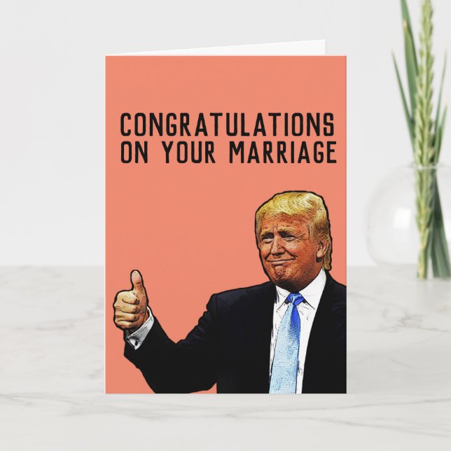 DONALD TRUMP WEDDING MARRIAGE CONGRATULATIONS CARD (Front)