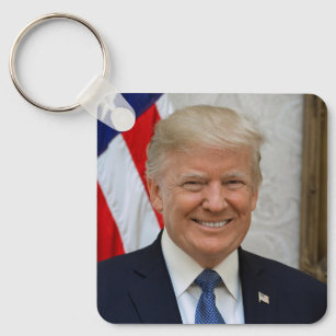 Donald Trump White House President Portrait Keycha Key Ring