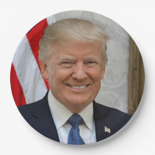 Donald Trump White House President Portrait Paper Paper Plate
