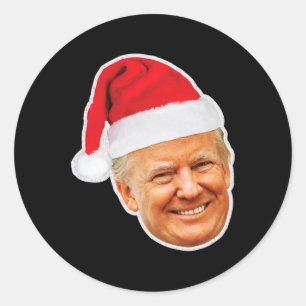 Donald Trump With A Santa Hat Supporter Christmas  Classic Round Sticker