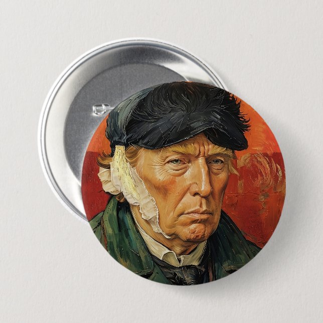 Donald Trump with Bandaged Ear 7.5 Cm Round Badge (Front & Back)