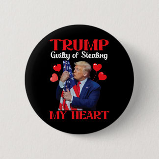 Donald Trump With Us Flag Trump Guilty Of Stealing 6 Cm Round Badge