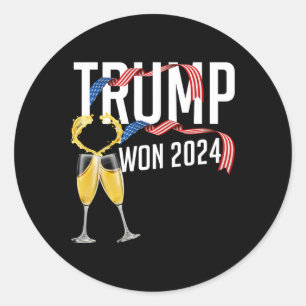 Donald Trump Won 2024 Election Inauguration Men Wo Classic Round Sticker