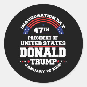 Donald Trump Won 2024 Election Inauguration Men Wo Classic Round Sticker