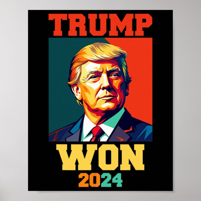 Donald Trump Won 2024 Election Inauguration Men Wo Poster (Front)