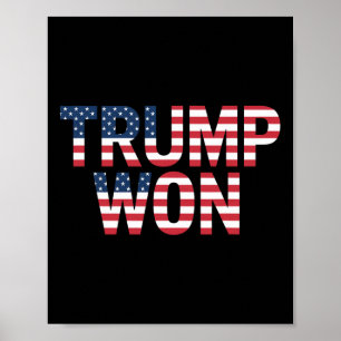 Donald Trump Won 2024 Election Republican Win Trum Poster