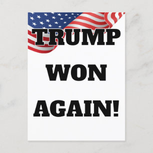 Donald Trump Won Again 2024 Election US Flag Postcard